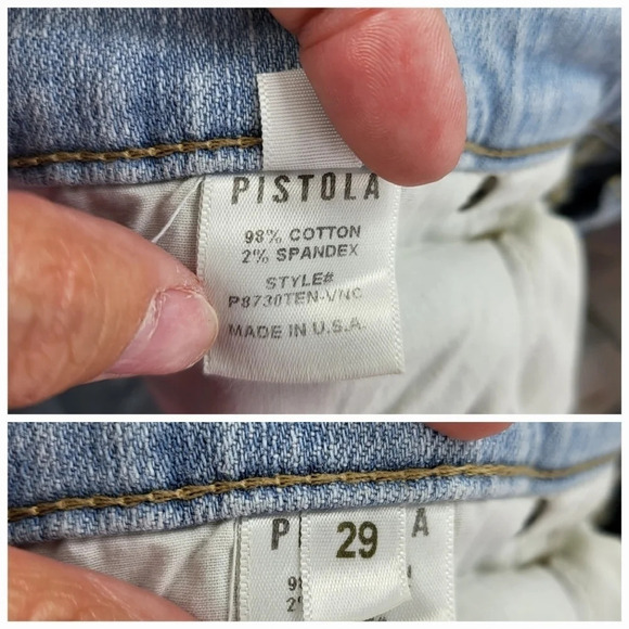 Pistola Audrew Mid Rise Skinny Light Wash Step Hem Distressed Jeans Sz 29 - Picture 13 of 15